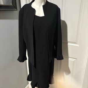 Albert Nipon Black Elegant Cocktail Formal Dress Suit with Jacket s/12